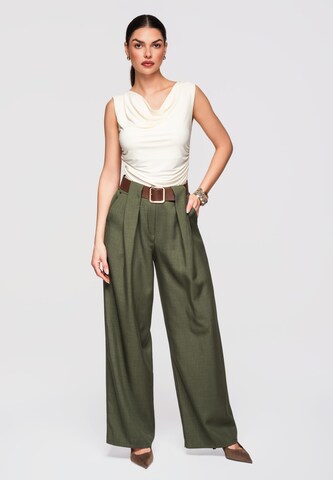 Ombre Wide Leg Hose 'PACP-0101' in Grün: Vorderseite