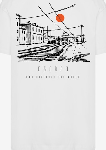 F4NT4STIC Shirt 'Escape Discover the World Town Train Station' in White: front