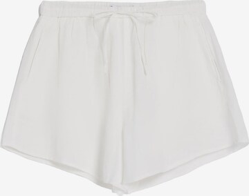 Loosefit Pantalon Bershka en blanc : devant