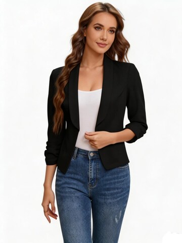 KoJooin Übergangsjacke 'Damen Jacke Jeansjacke Hemdkragen Knopf Langarm Denim Freizeit Übergangsjacke'‌ in Schwarz