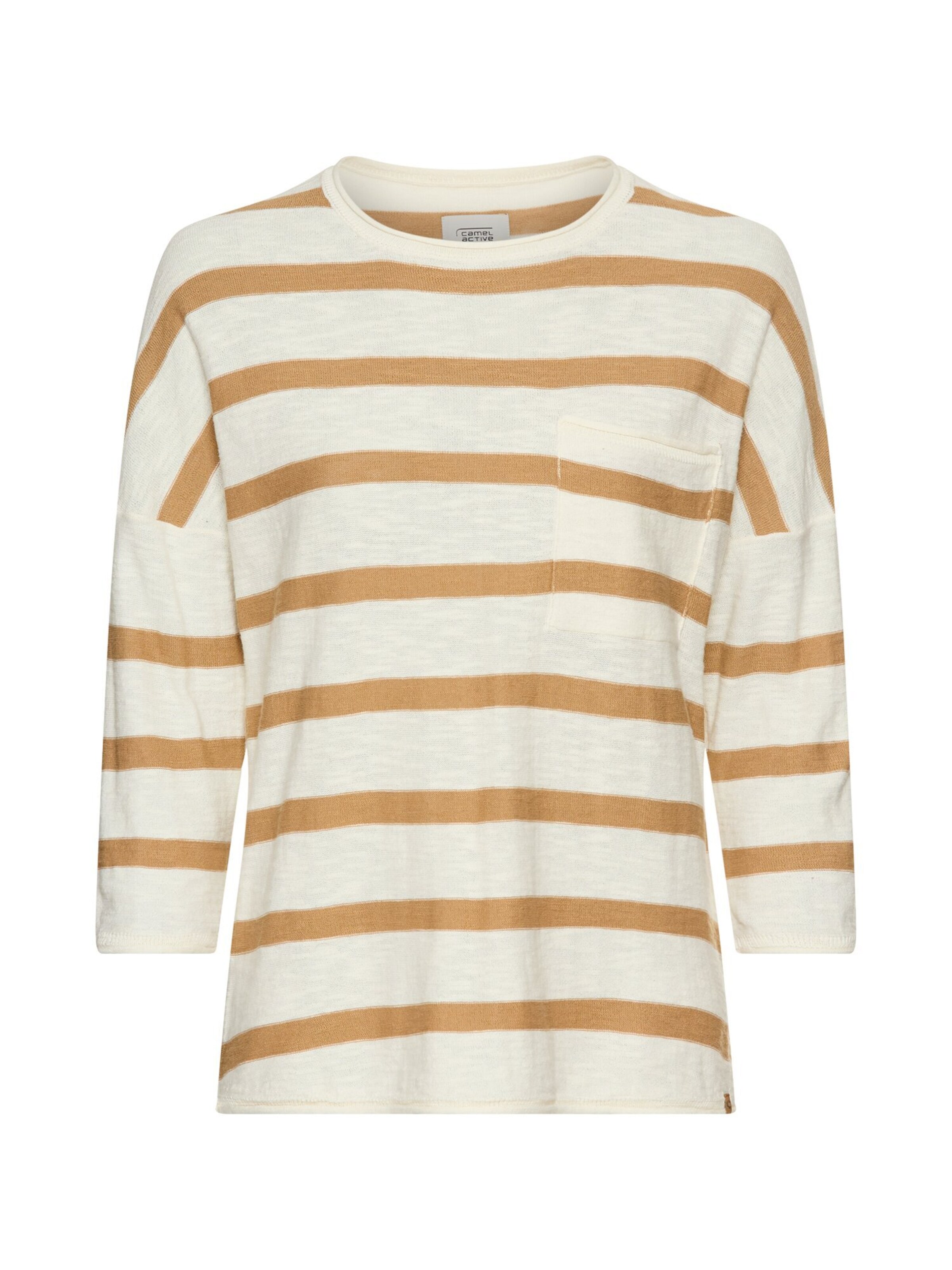 CAMEL ACTIVE Boxy Strickpullover mit 3/4-Ärmeln in Beige: Vorderseite