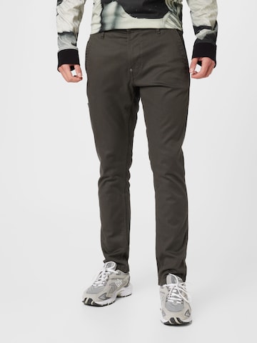 Skinny Pantalon chino G-Star RAW en vert : devant