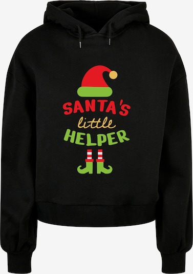 Merchcode Sweater majica 'Christmas Santa´s Little Helper' u svijetložuta / limeta / crvena / crna, Pregled proizvoda