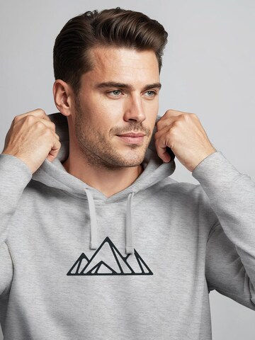 Neverless Sweatshirt 'Berg Polygon' in Grau