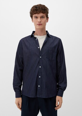 s.Oliver Regular fit Button Up Shirt in Blue: front