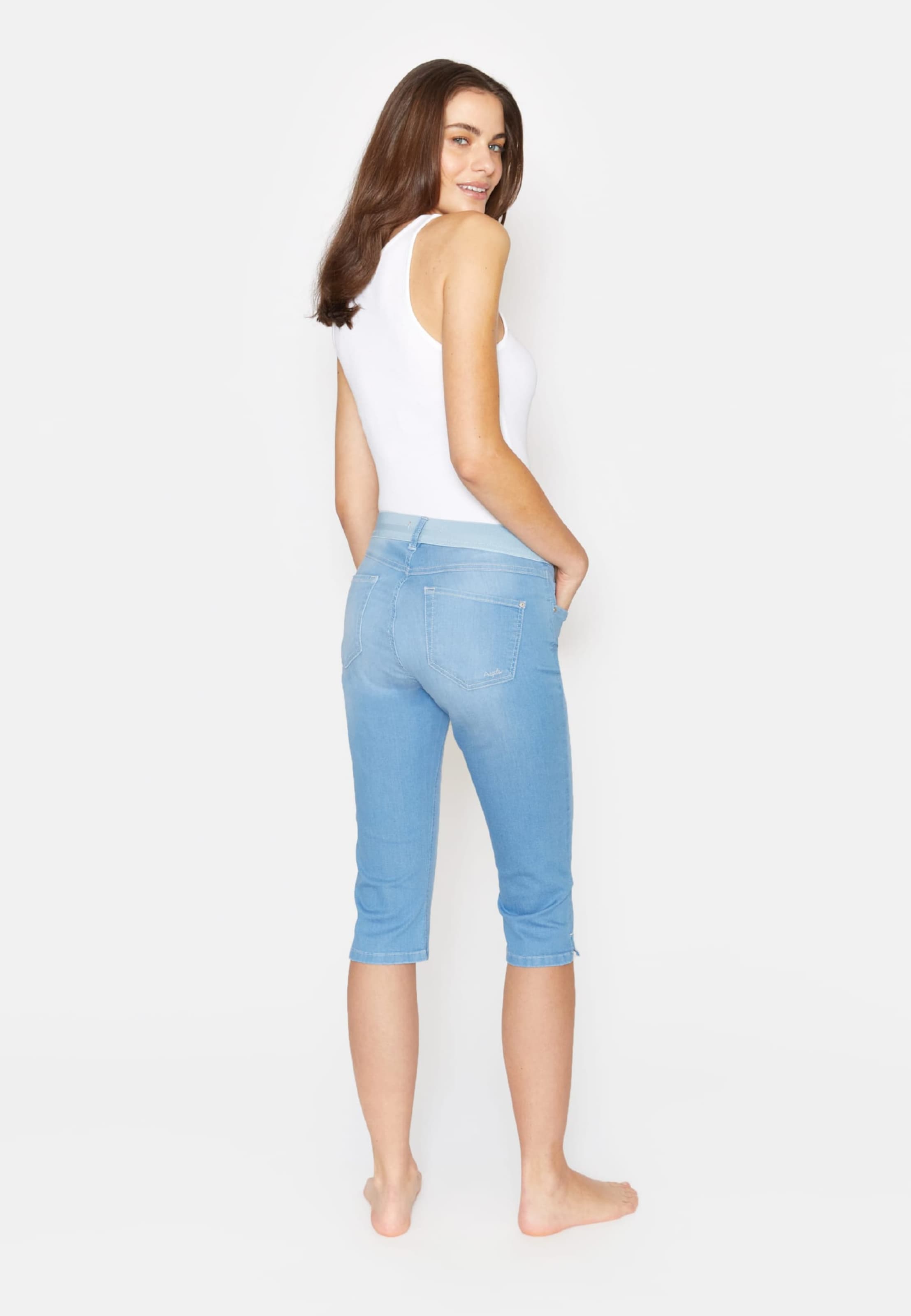 Slimfit | Capri Onesize ABOUT YOU Dehnbund in Jeans Kurze Blau Angels Jeans