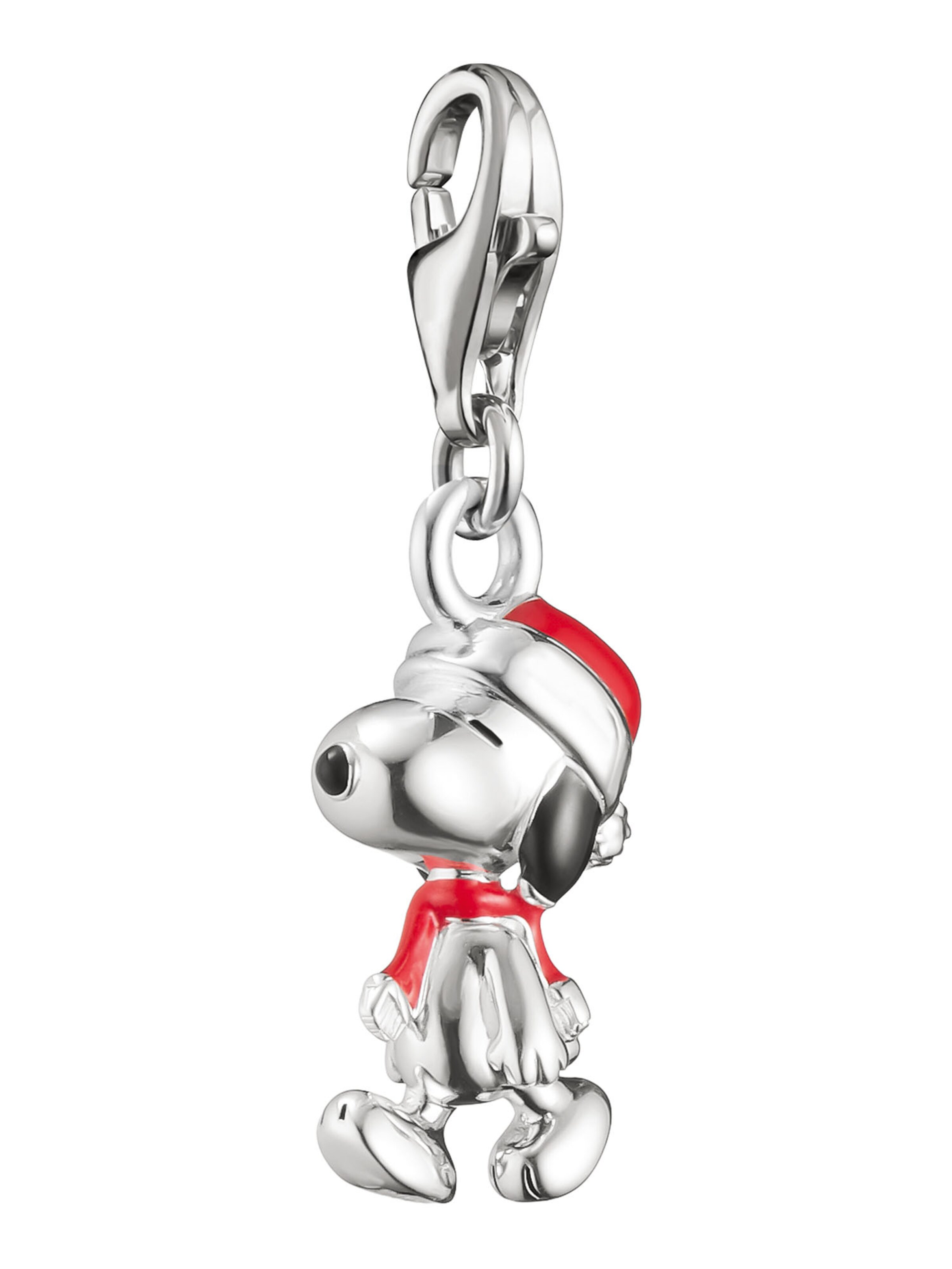 Thomas Sabo Charm-Anhänger Snoopy Santa Edition PEANUTS Original in Silber: Vorderseite