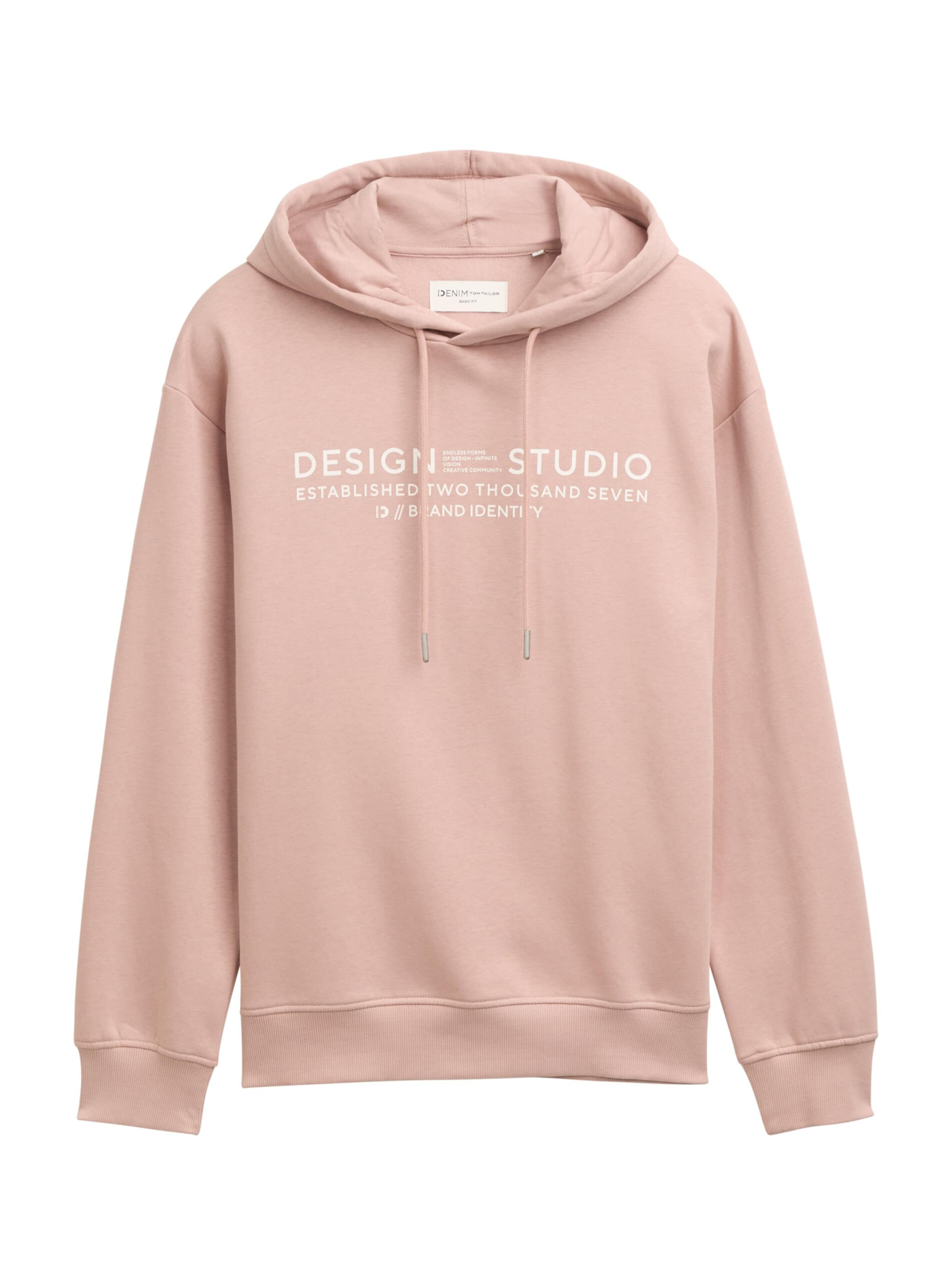 Megztinis be užsegimo iš TOM TAILOR DENIM, spalva – rožių spalva / balta, Prekių apžvalga