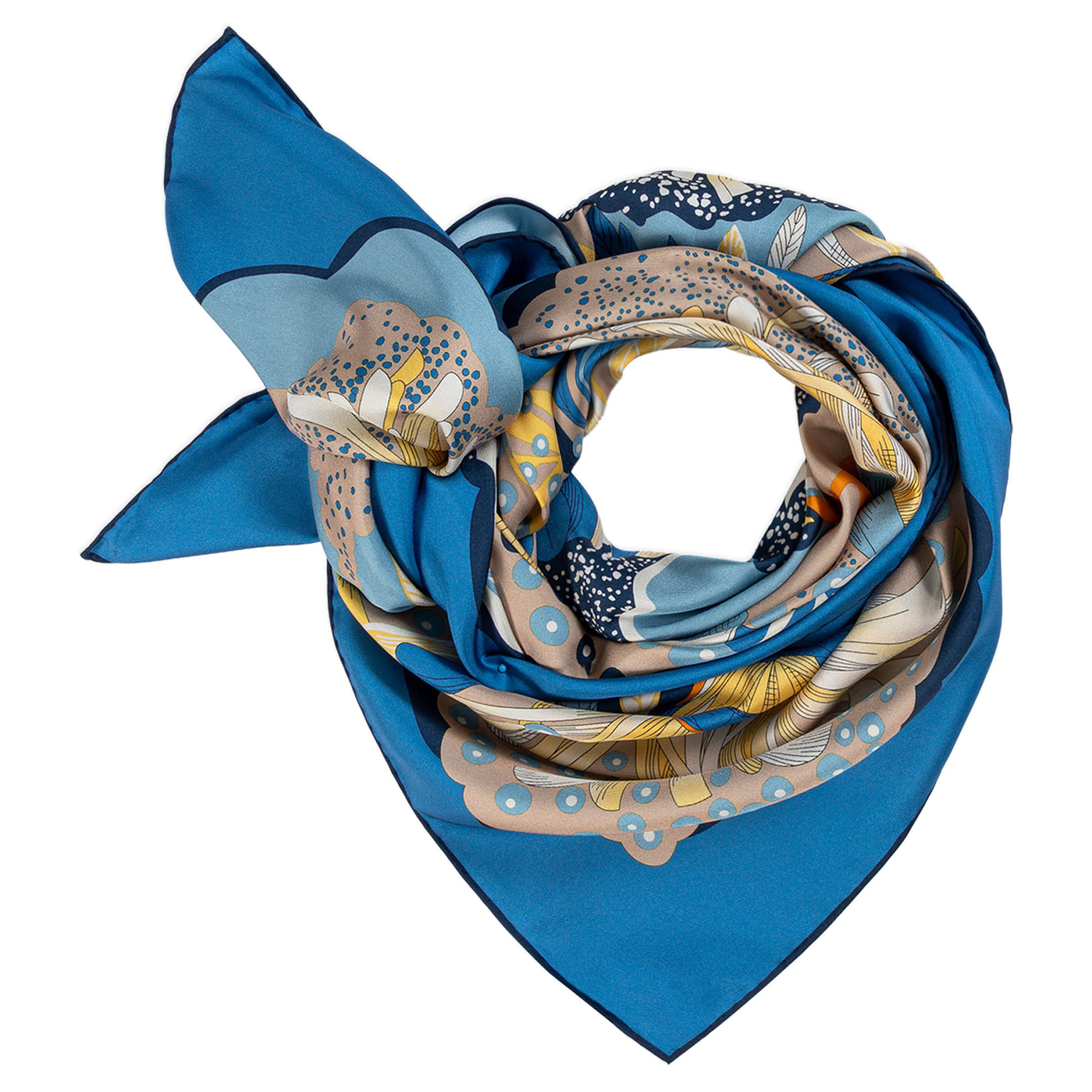 Foulard ' Dominique ' di Roeckl in blu: frontale