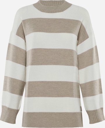 Pull-over oversize 'PULLOVER FELIA - Lässiger Blockstreifen Pullover aus Merino' YOU LOOK PERFECT en gris : devant