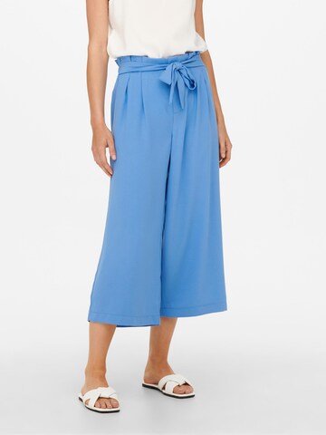 ONLY Wide leg Bandplooibroek 'NEW FLORENCE' in Blauw: voorkant