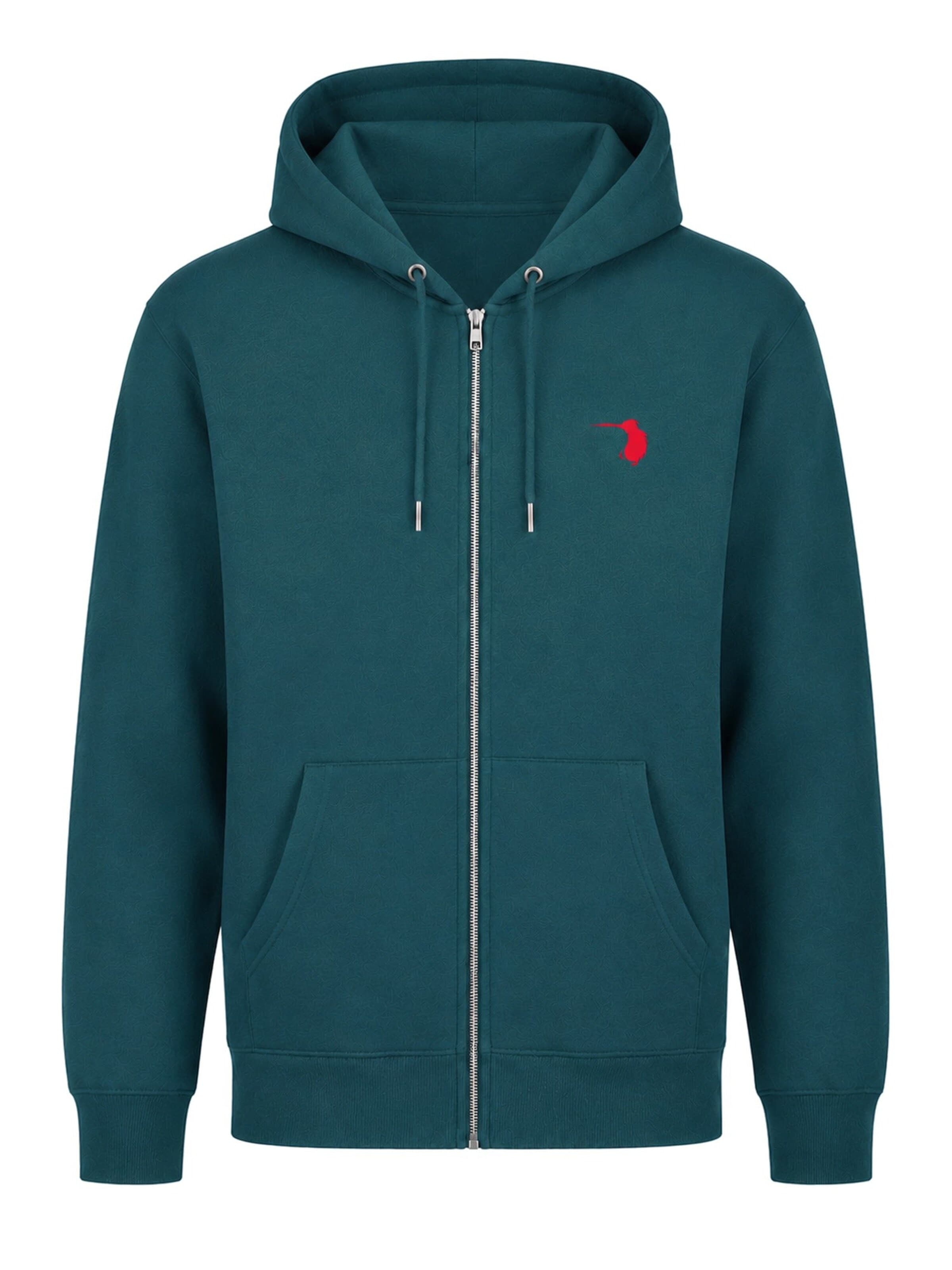 Rednib Zip-Up Hoodie 'Express Stitch' in Green: front