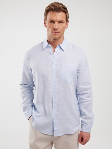 BIG STAR Regular fit Button Up Shirt 'Jianis' in Blue: front