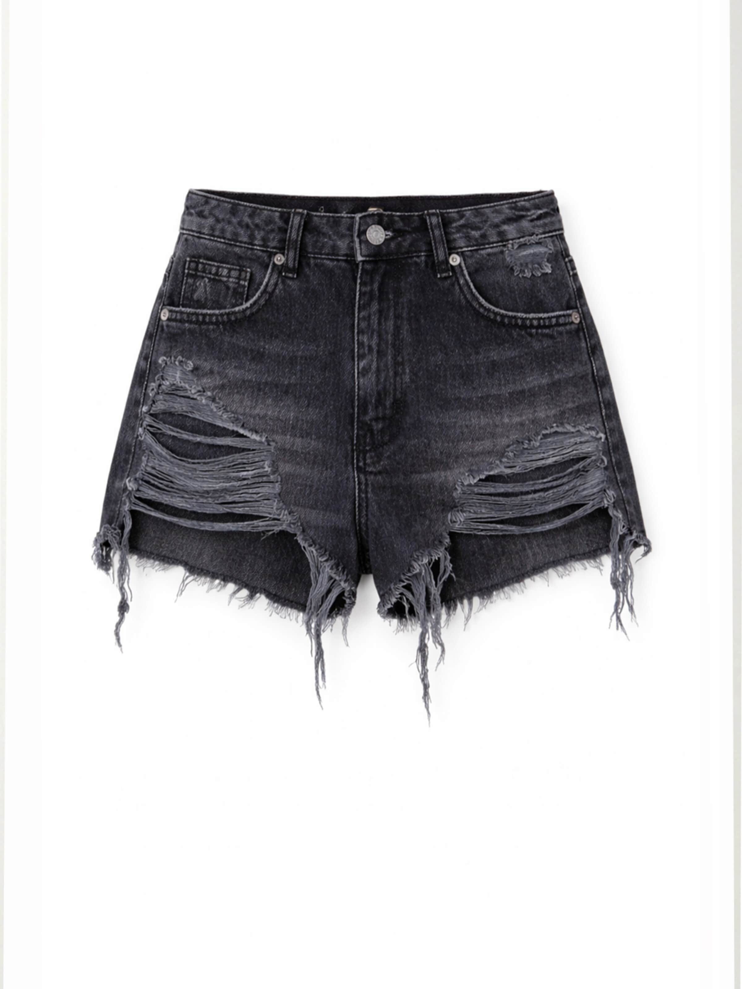 Regular Jean 'Mini Denim Short' IT'S BASIC en noir : devant
