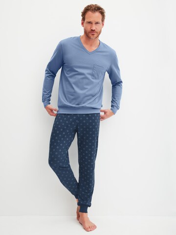 CALIDA Pyjama lang 'Relax Imprint'‌‌‌‌‌‌‌‌ in Blau