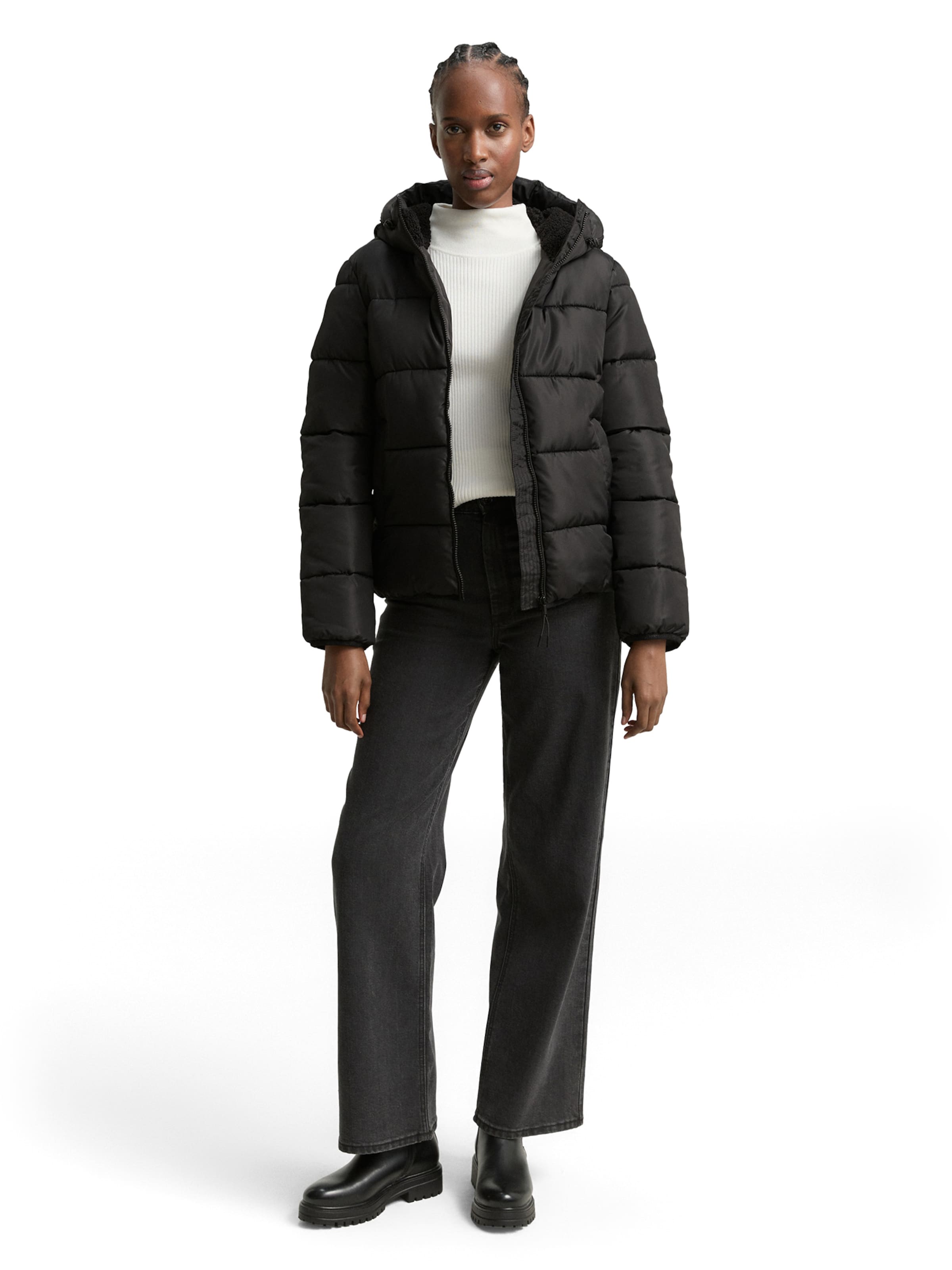 TOM TAILOR DENIM Winter Jacket in Black