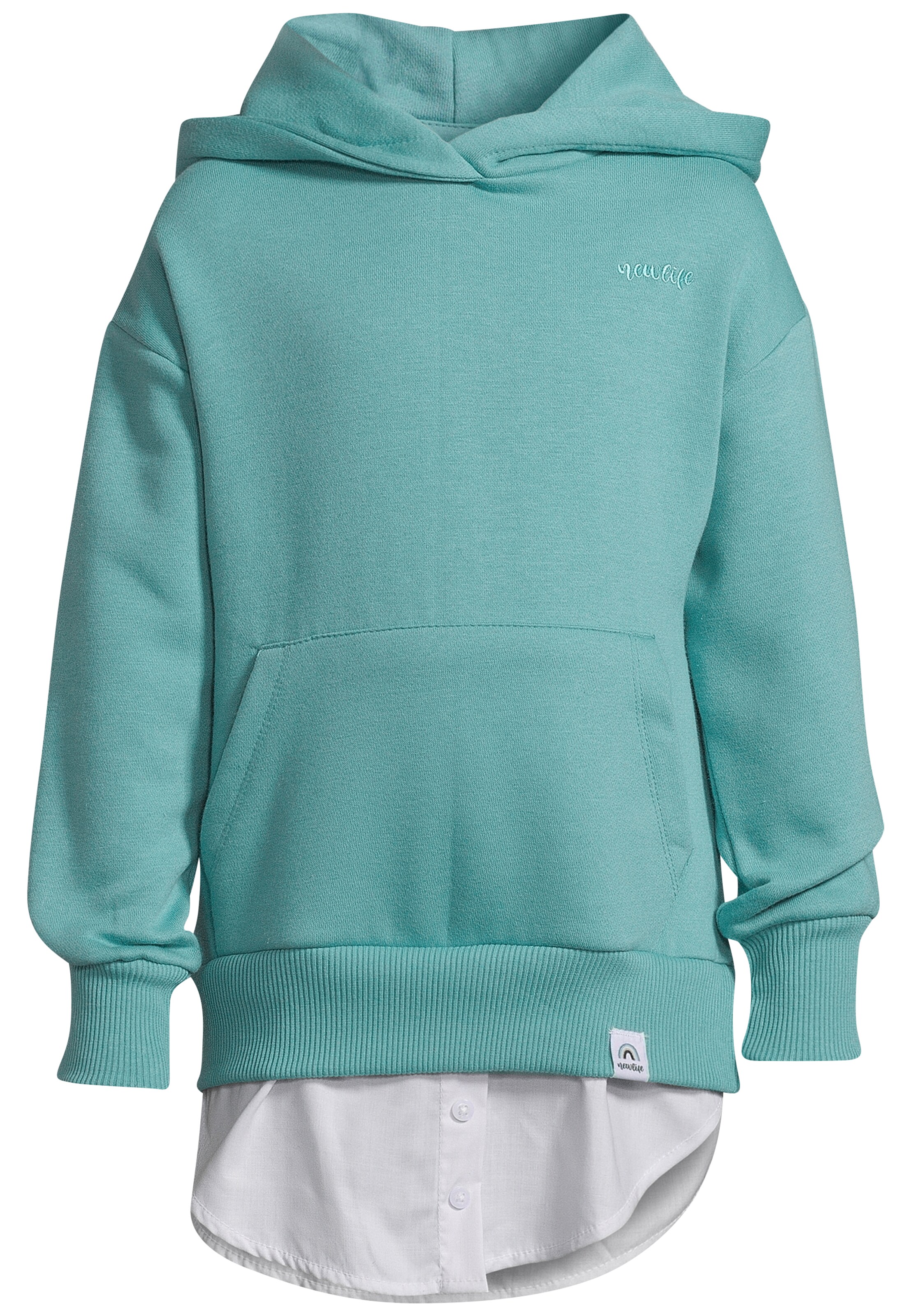 New Life Kapuzensweatshirt in Blau: Vorderseite