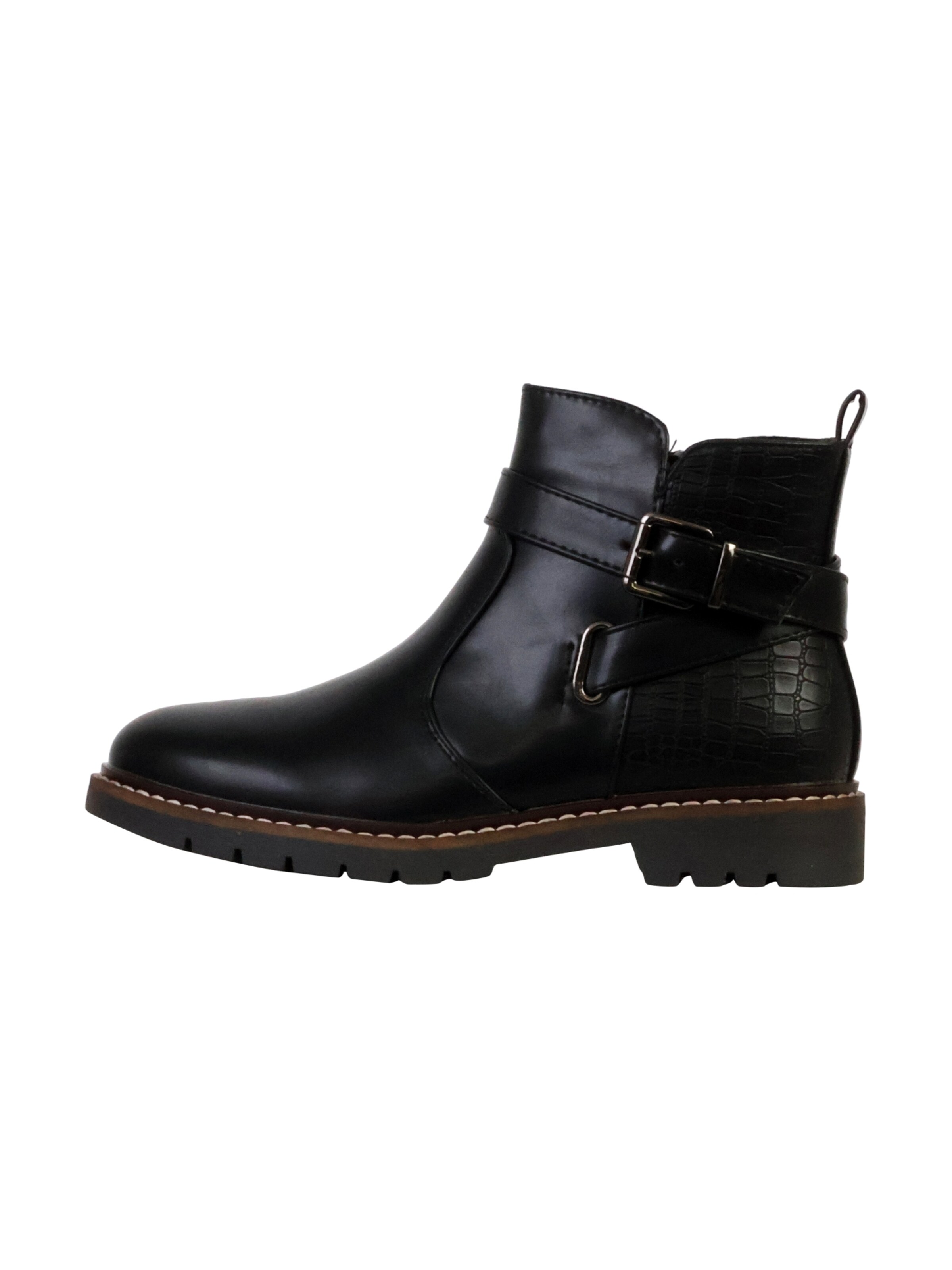 Bottines The Divine Factory en noir : devant