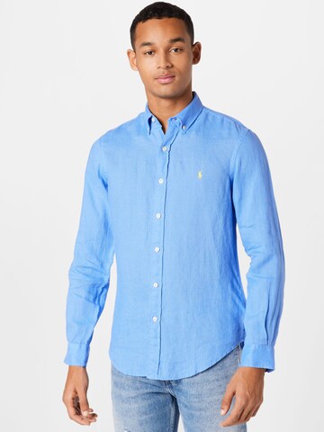 Coupe slim Chemise Polo Ralph Lauren en bleu : devant