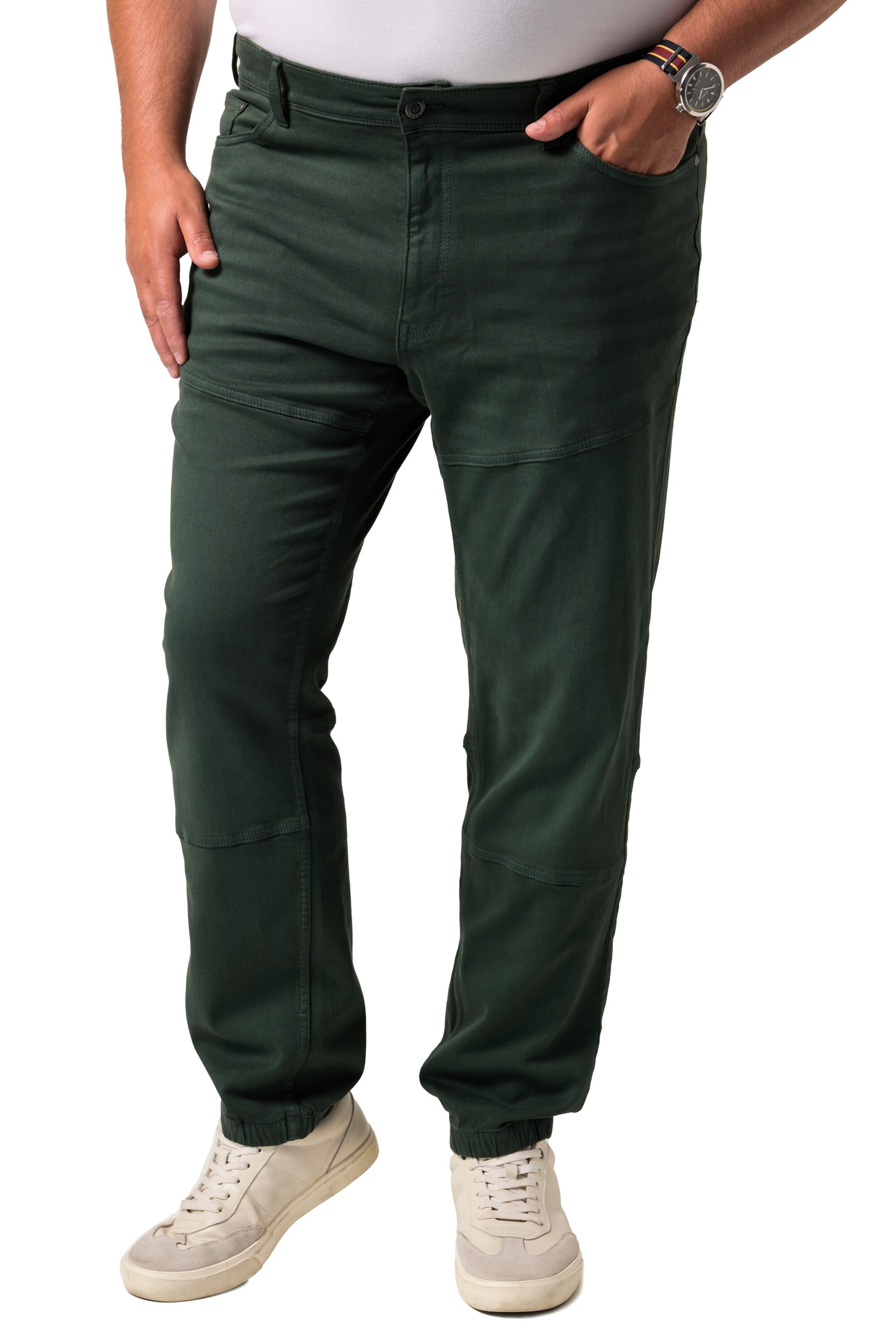 Men Plus Loosefit Hose in Grün: Vorderseite