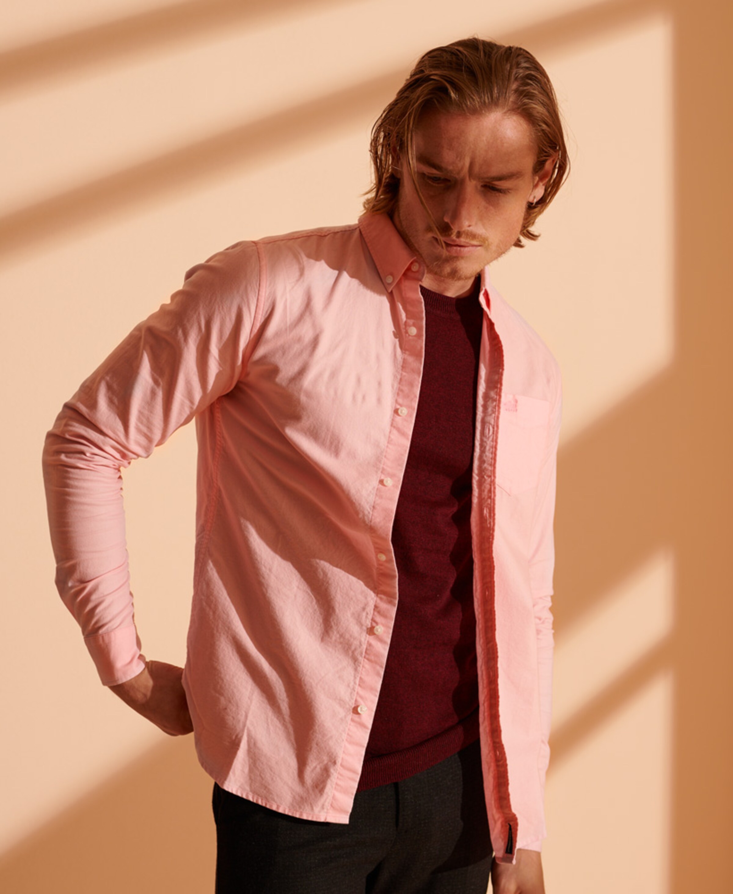 Männer Große Größen Superdry Hemd in Rosa - JY95138 Männer Große Größen Superdry Hemd in Rosa - JY95138