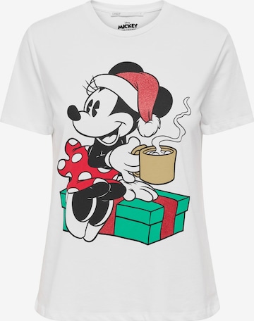 ONLY T-Shirt 'DISNEY CHRISTMAS' in Weiß: predná strana