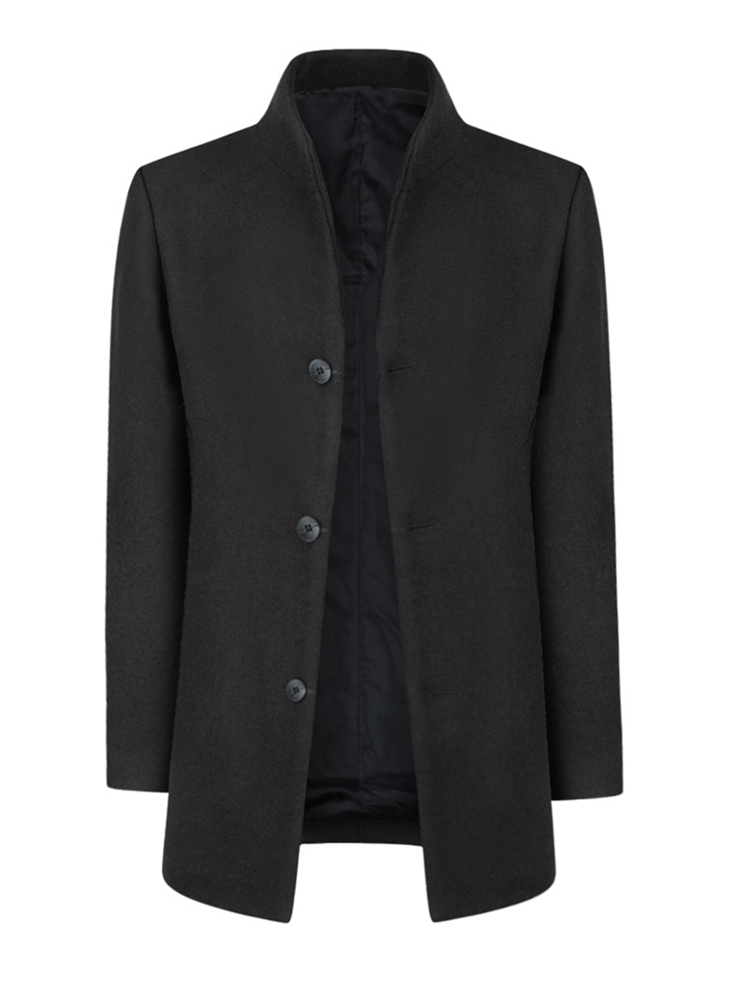 YOUTHUP Winter Coat in Black: front