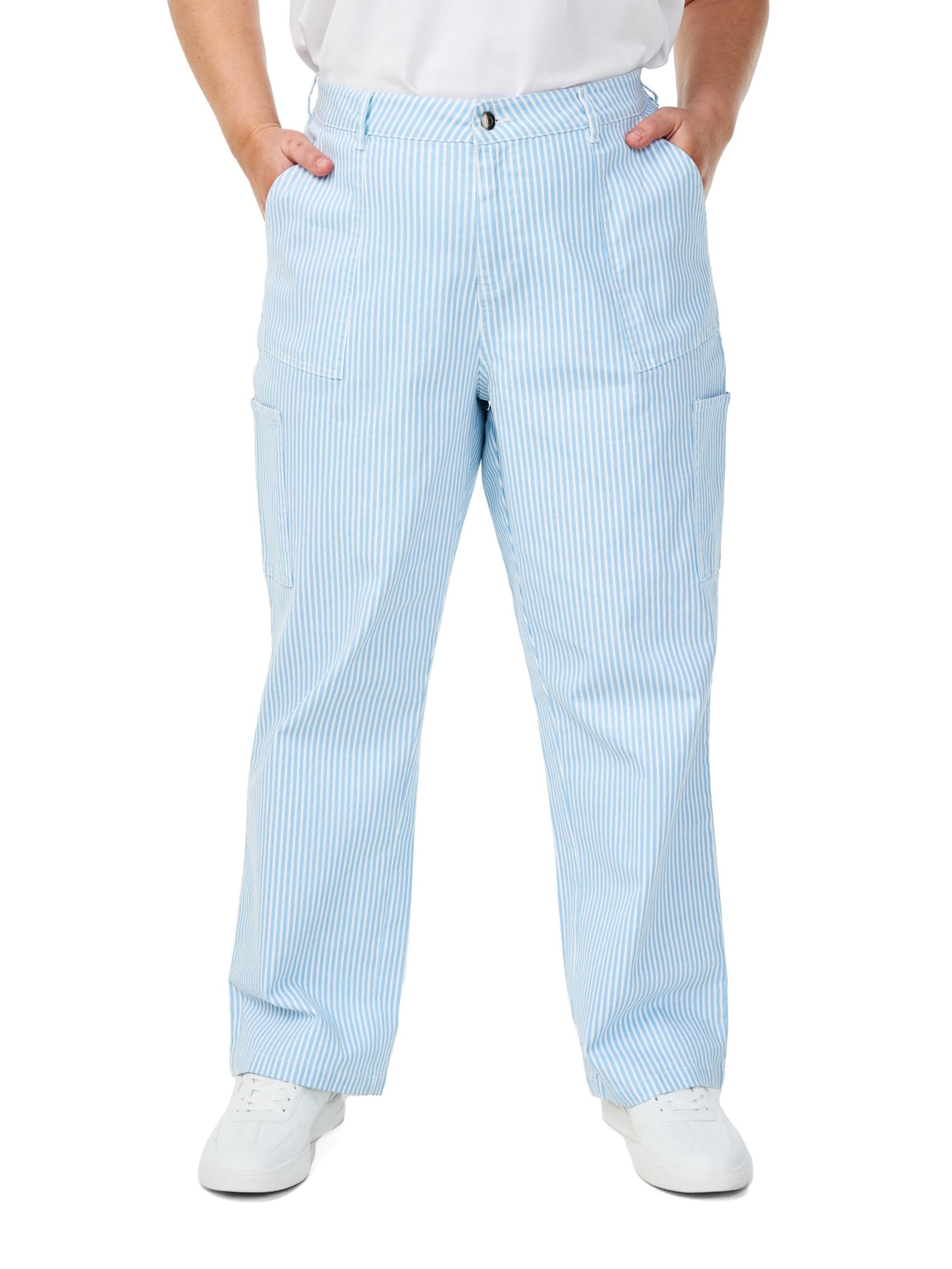 Zizzi Wide leg Cargo jeans in Blue: front