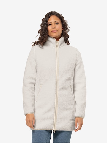 JACK WOLFSKIN Athletic fleece jacket in White: front