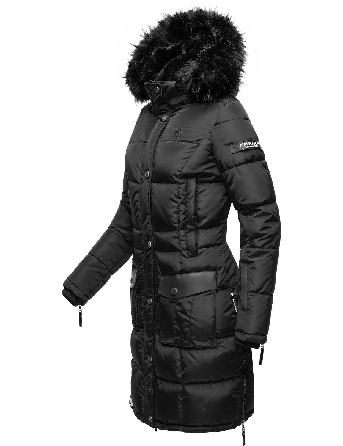 Plus size Odzież NAVAHOO Płaszcz zimowy Sinja w kolorze Czarnym 