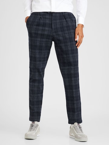 JACK & JONES Tapered Pleat-front trousers 'ACE HARVEY' in Blue: front