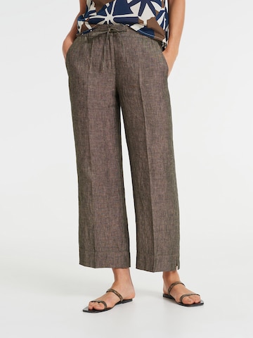 OPUS Wide leg Pleated Pants 'Madeka' in Brown: front