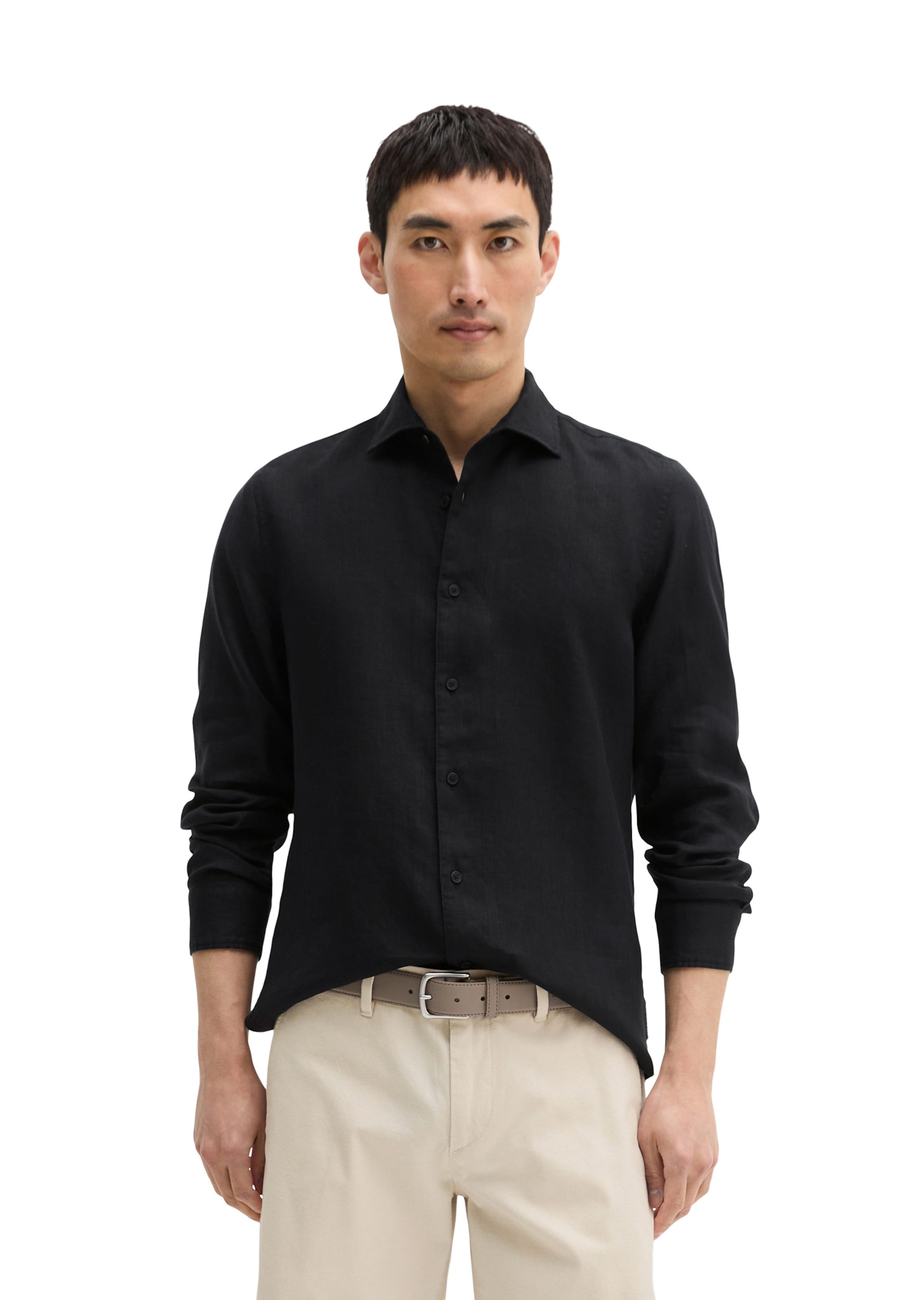 Marc O'Polo Regular fit Overhemd in Zwart: voorkant
