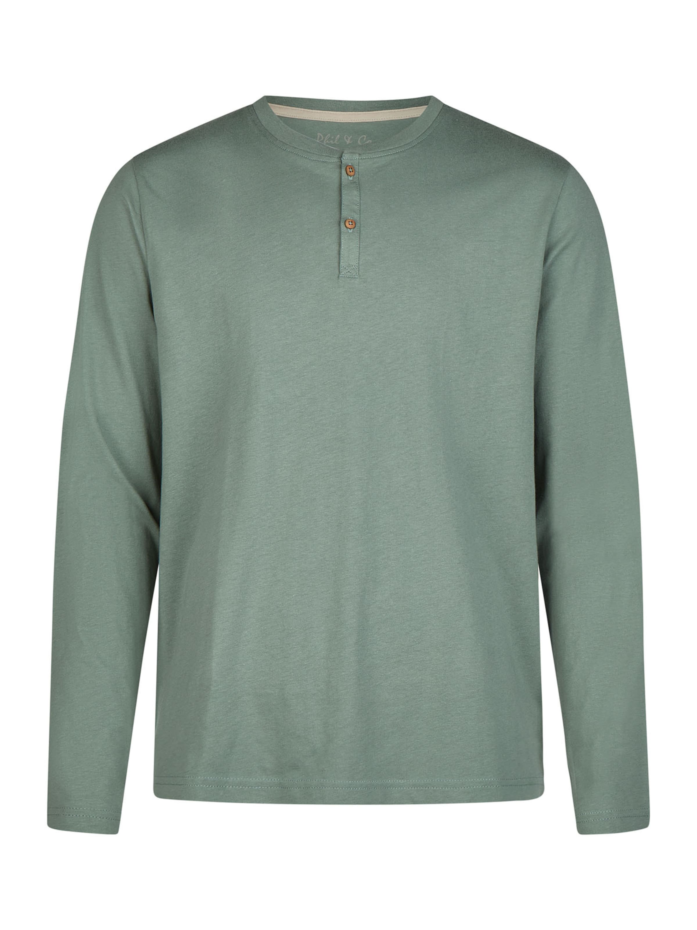Phil & Co. Berlin Pyjama lang 'Henley' in Groen