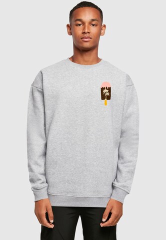 Merchcode Sweatshirt 'Summer - Icecream' in Grey: front