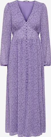 Only Maternity - Vestidos camiseiros 'AMANDA' em roxo: frente