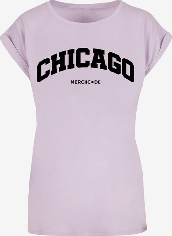 Merchcode T-Shirt 'Chicago' in Lila: predná strana