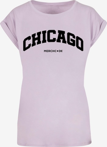 Merchcode T-Shirt 'Chicago' in Lila: predná strana