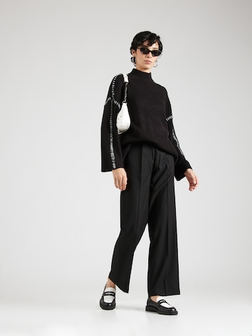SCOTCH & SODA Loose fit Trousers with creases 'EDIE' in Black