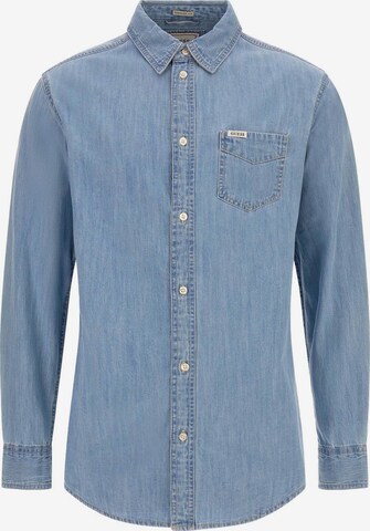 Coupe regular Chemise 'Ronnie' GUESS en bleu : devant