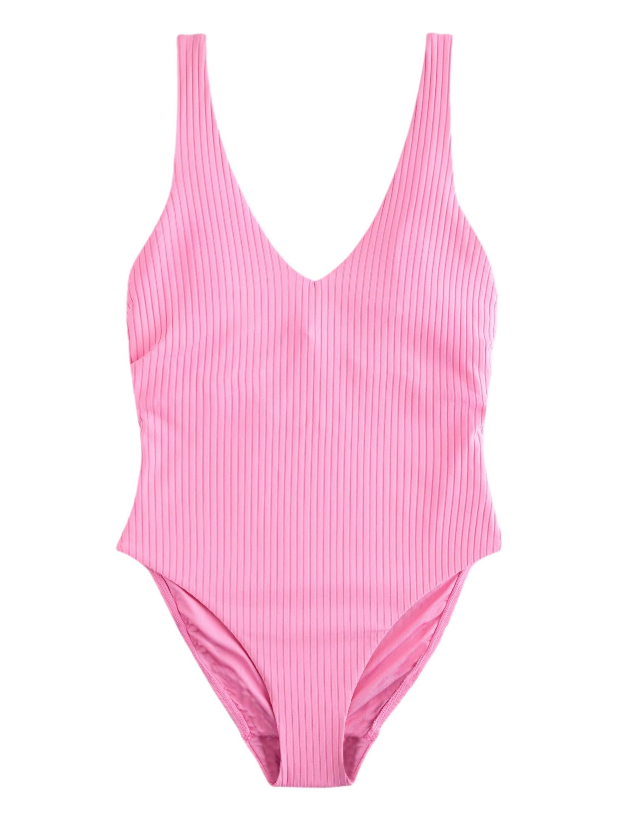 NextTrokutasti Jednodijelni kupaći kostim - roza boja: prednji dio