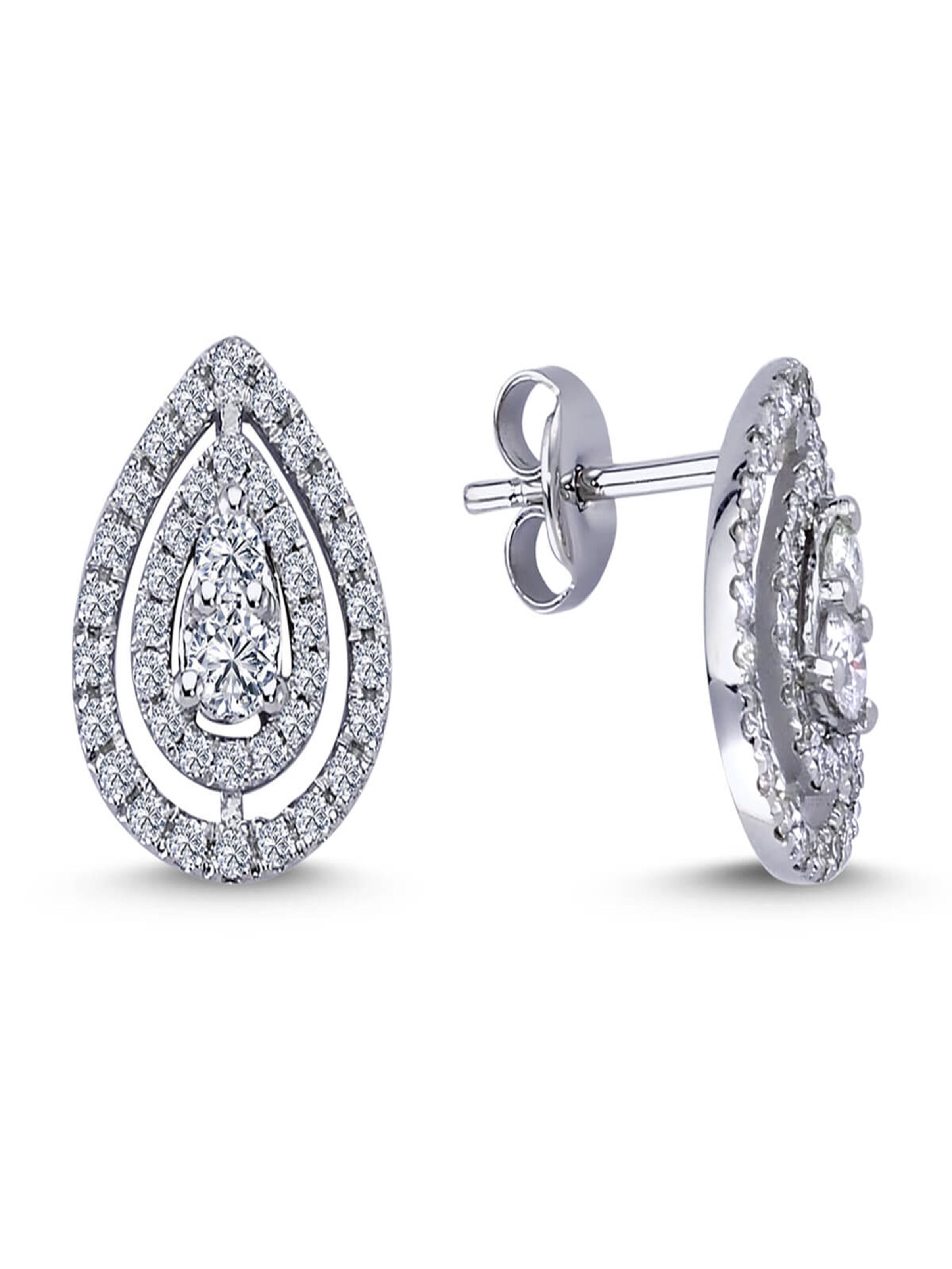 EinStein Diamant Earrings 'Drop' in Silver: front