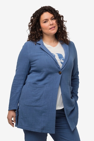 Ulla Popken Blazer  (GOTS) in Blau: predná strana