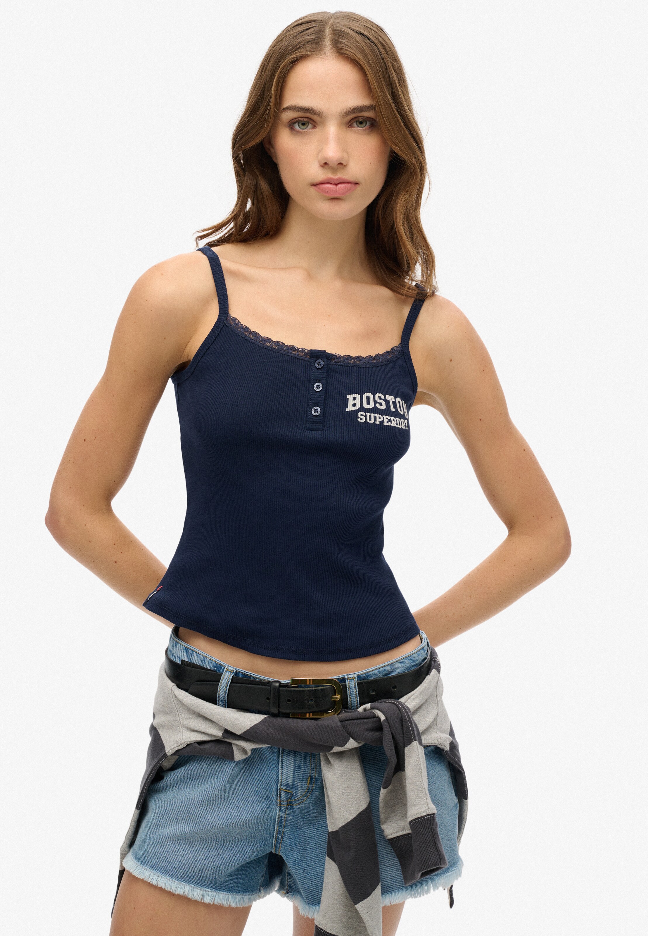 Haut Superdry en bleu : devant