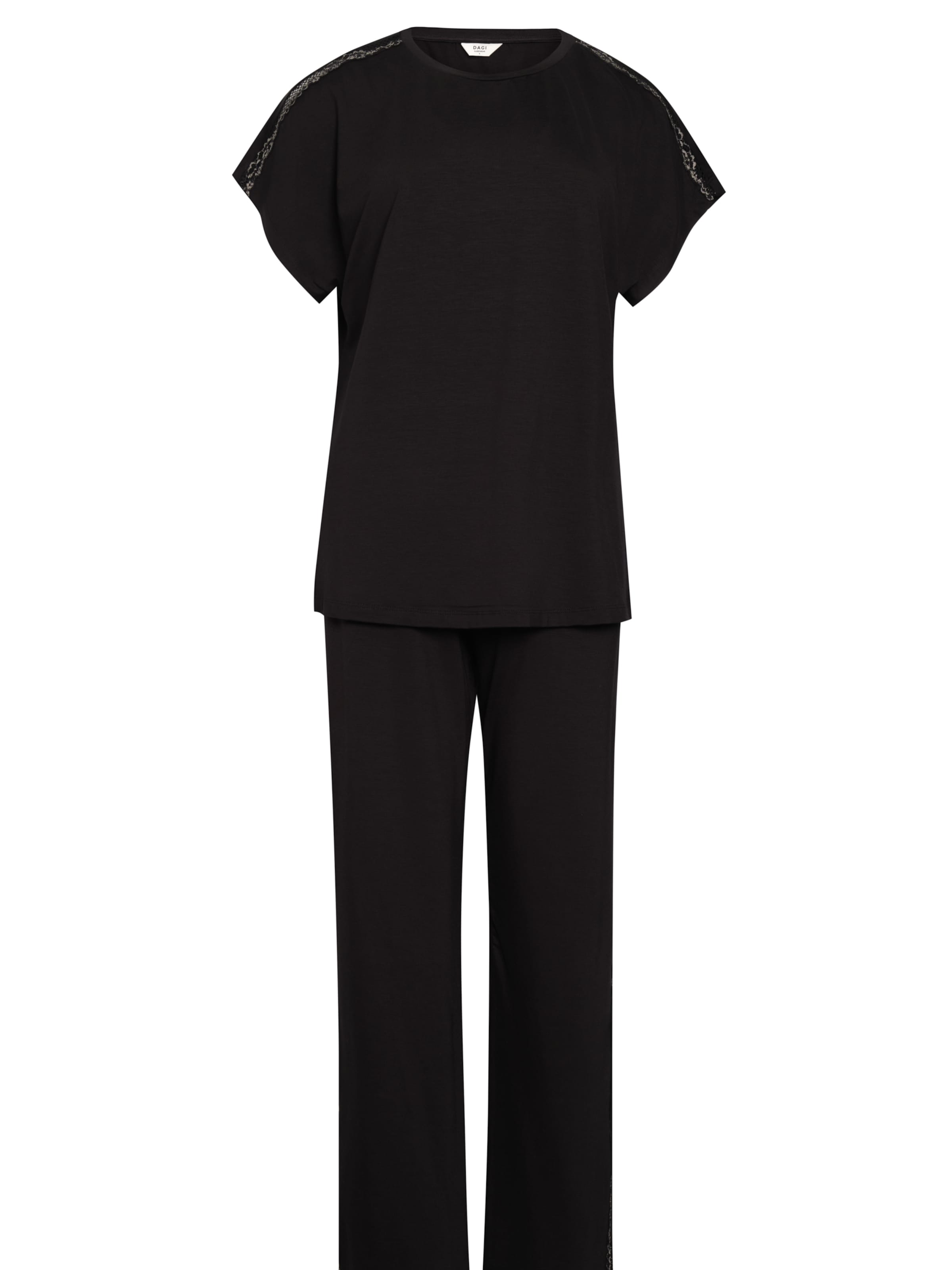 Pigiama di Dagi in nero: frontale