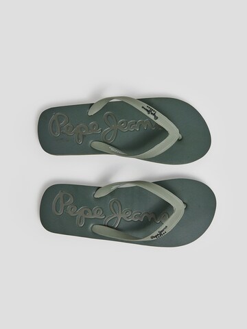 Pepe Jeans T-Bar Sandals 'Bay Beach' in Green