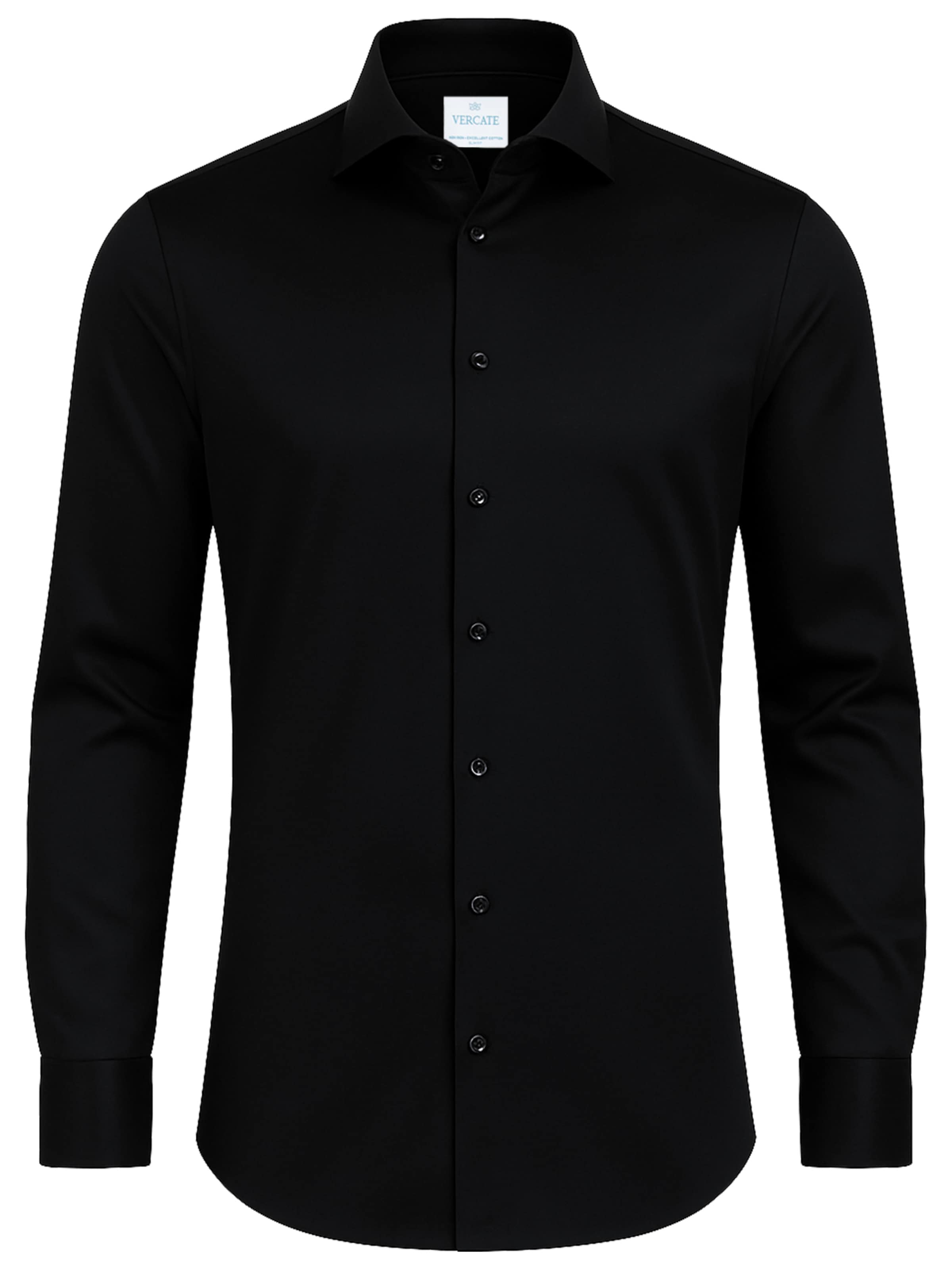 Vercate Slim Fit Forretningsskjorte 'No. 2' i sort: forside