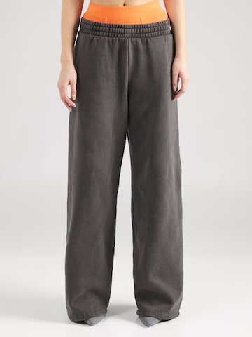 Wide Leg Pantalon WEEKDAY en gris : devant