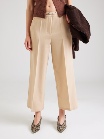 Wide leg Pantaloni con piega frontale 'Gwen' di ABOUT YOU in beige: frontale