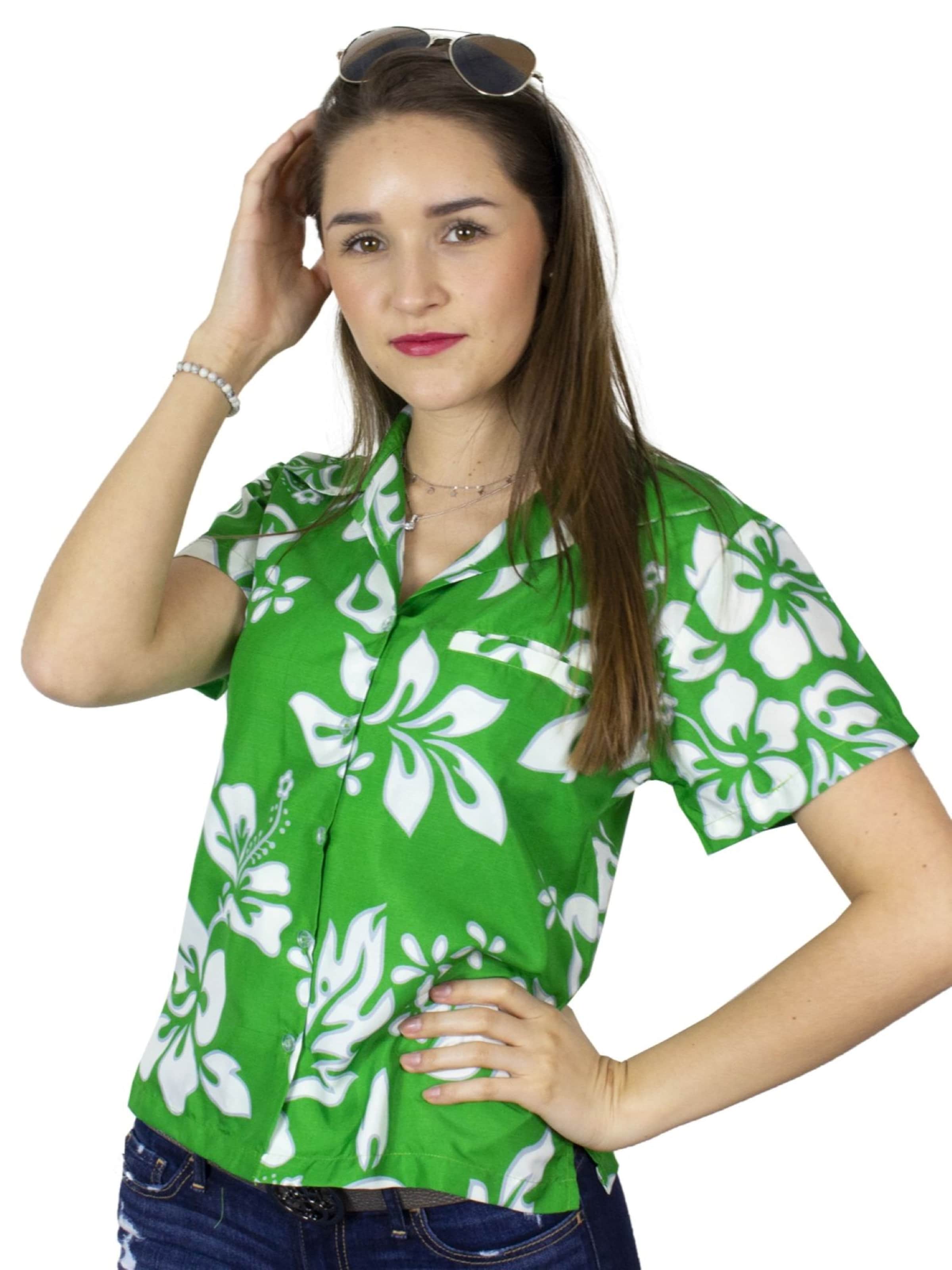 King Kameha Blouse 'Hibiscus' in Green